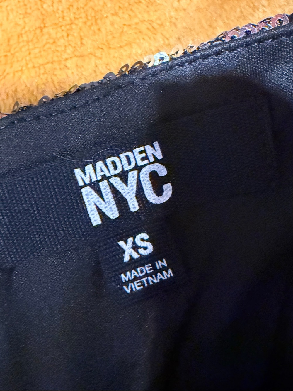 Madden NYC Black & Silver Sequin Checker Mini Skirt - Picture 4 of 6